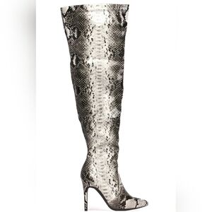 Fashion Nova Vegan Leather Snakeprint Over the Knee boot - sz 8